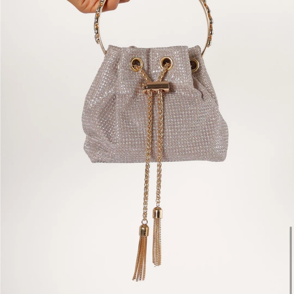 Petal & Pup Silver Gold Mini Bag with Elegant Chain Handle